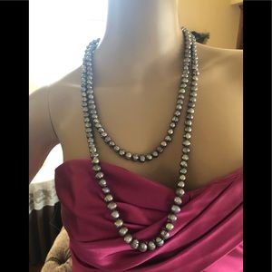 WTOT Gray Classic Endless Strand Bead Necklace